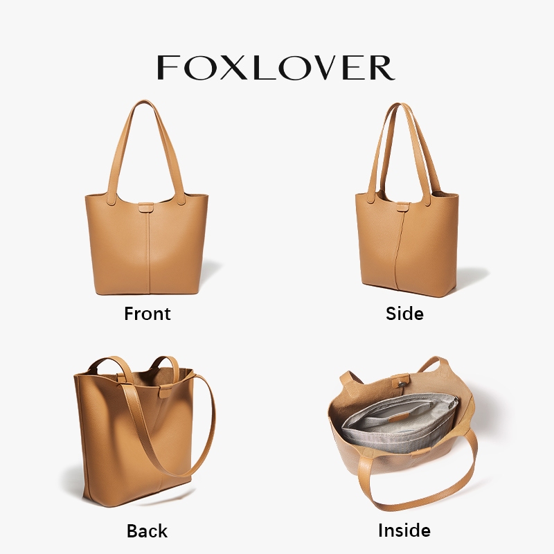 FOXLOVER حقيبة توت كتف كبيرة جلد PU — صورة 7