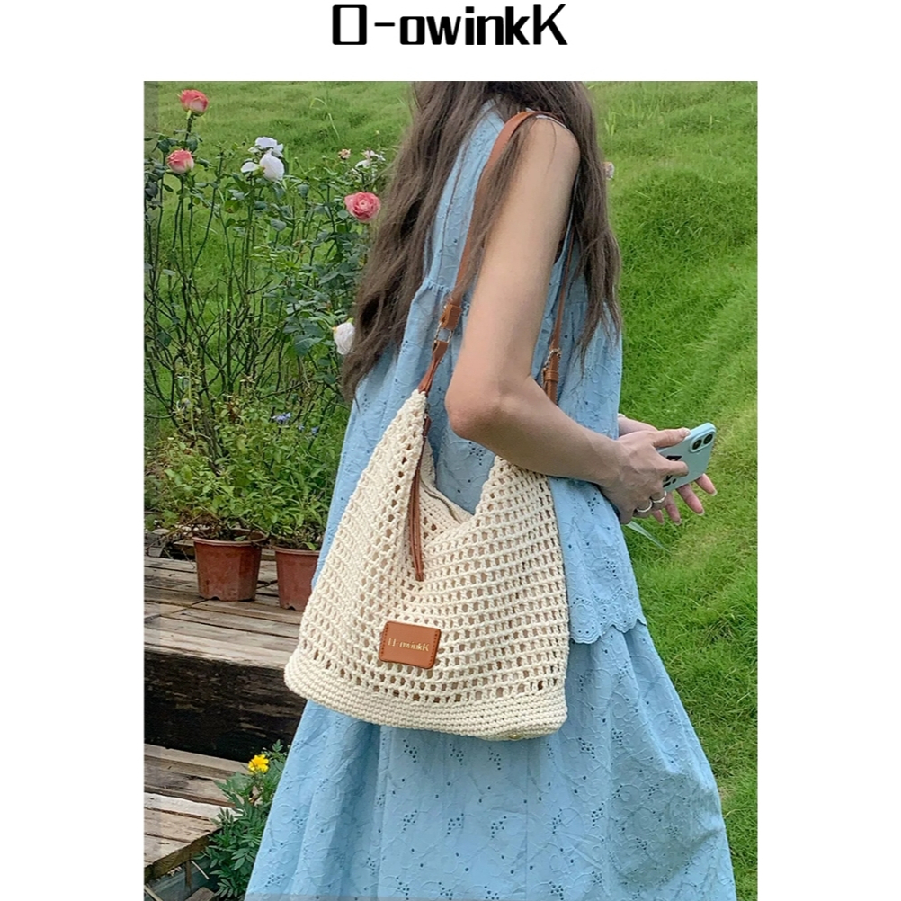 O-owinkK กระเป๋าสะพายข้าง กระเป๋าสาน เนื้อสัมผัสนุ่ม โครงสร้างน้ำหนักเบา