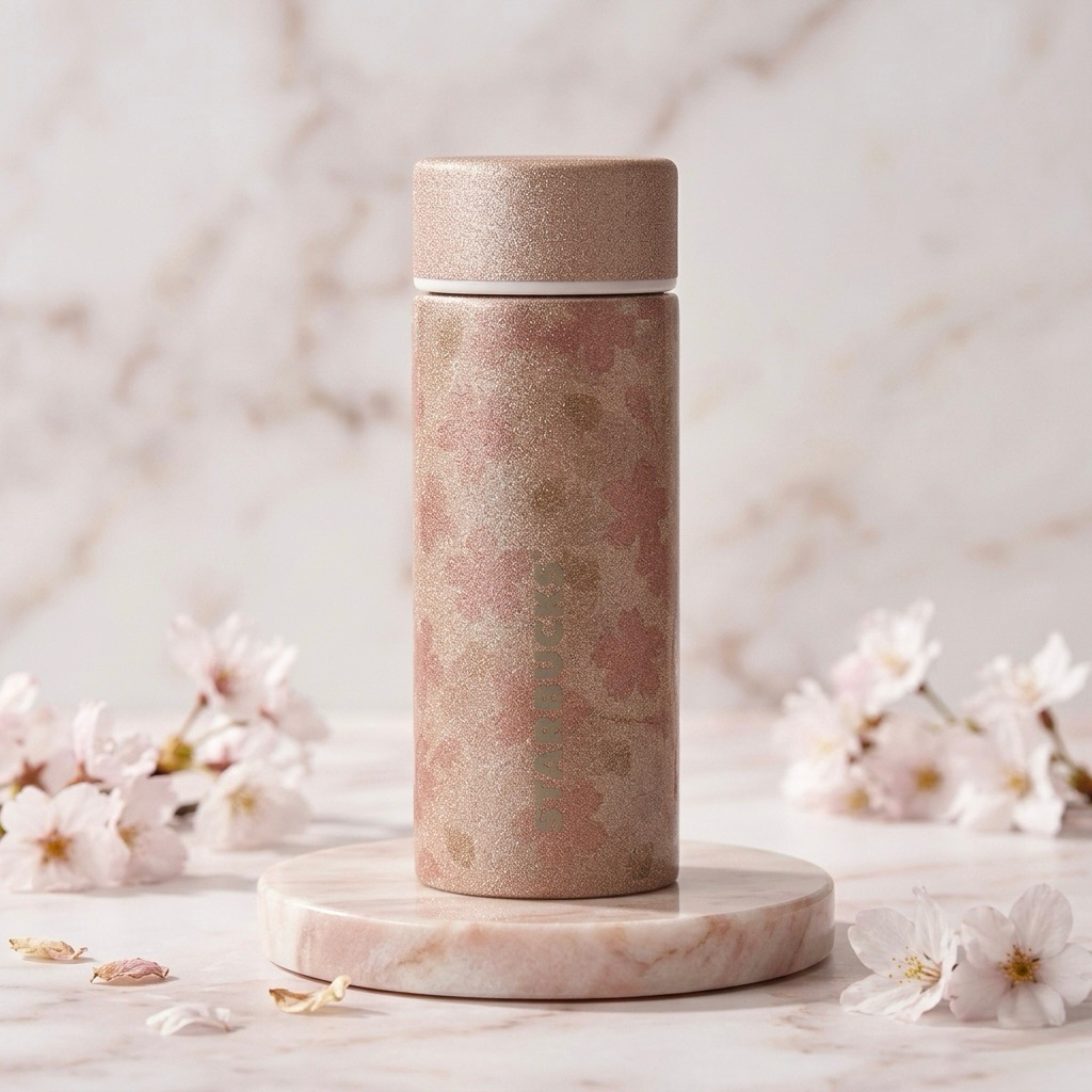 พร้อมส่งในไทย ขวดสแตนเลส Starbucks Sakura กริกเตอร์ 355ml.