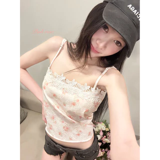 Lovie Garden Top สายเดี่ยวลูกไม้ลายดอก