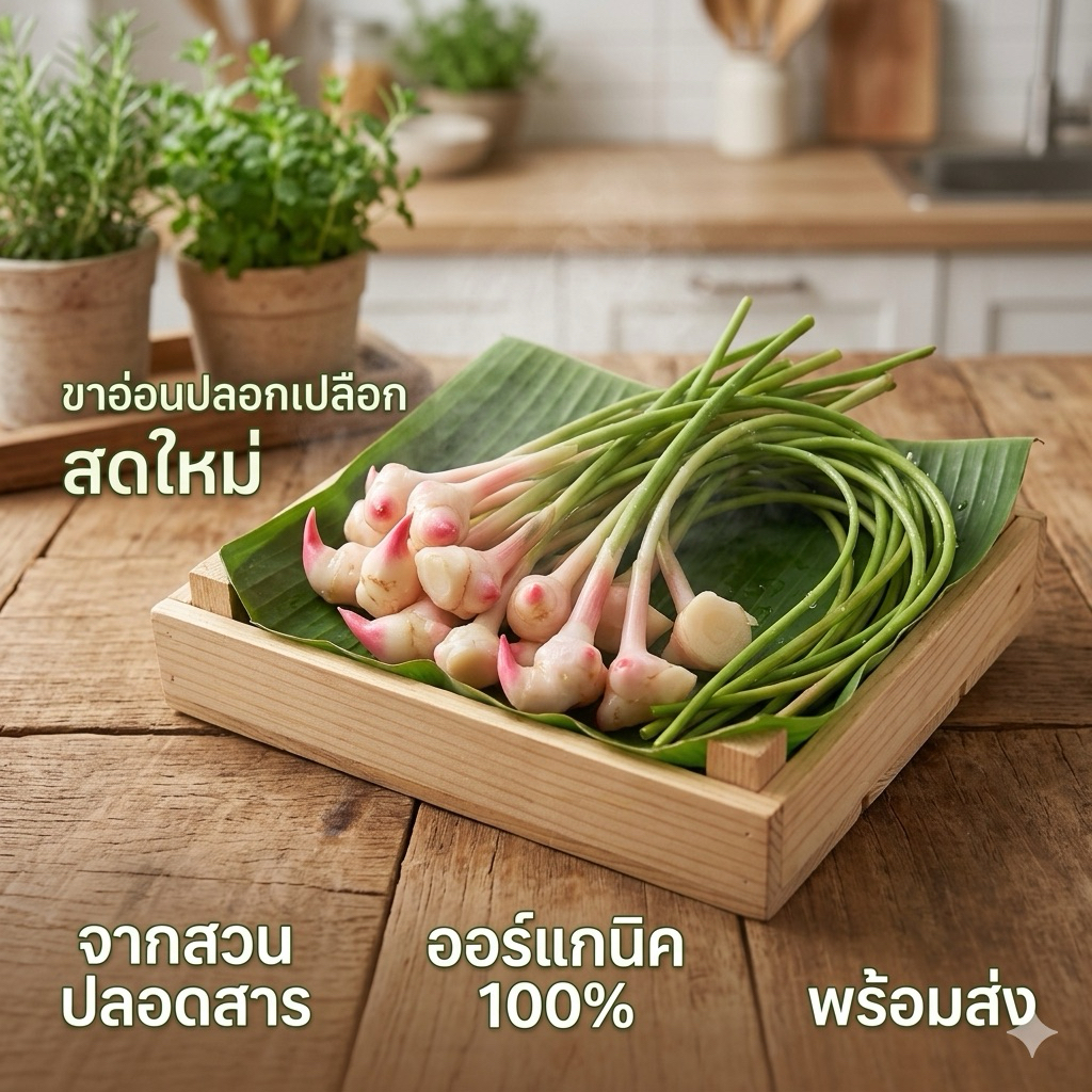 ข่าอ่อนปอกเปลือก1กิโล ข่าปอกสด ข่าบ้านปลอดสาร
