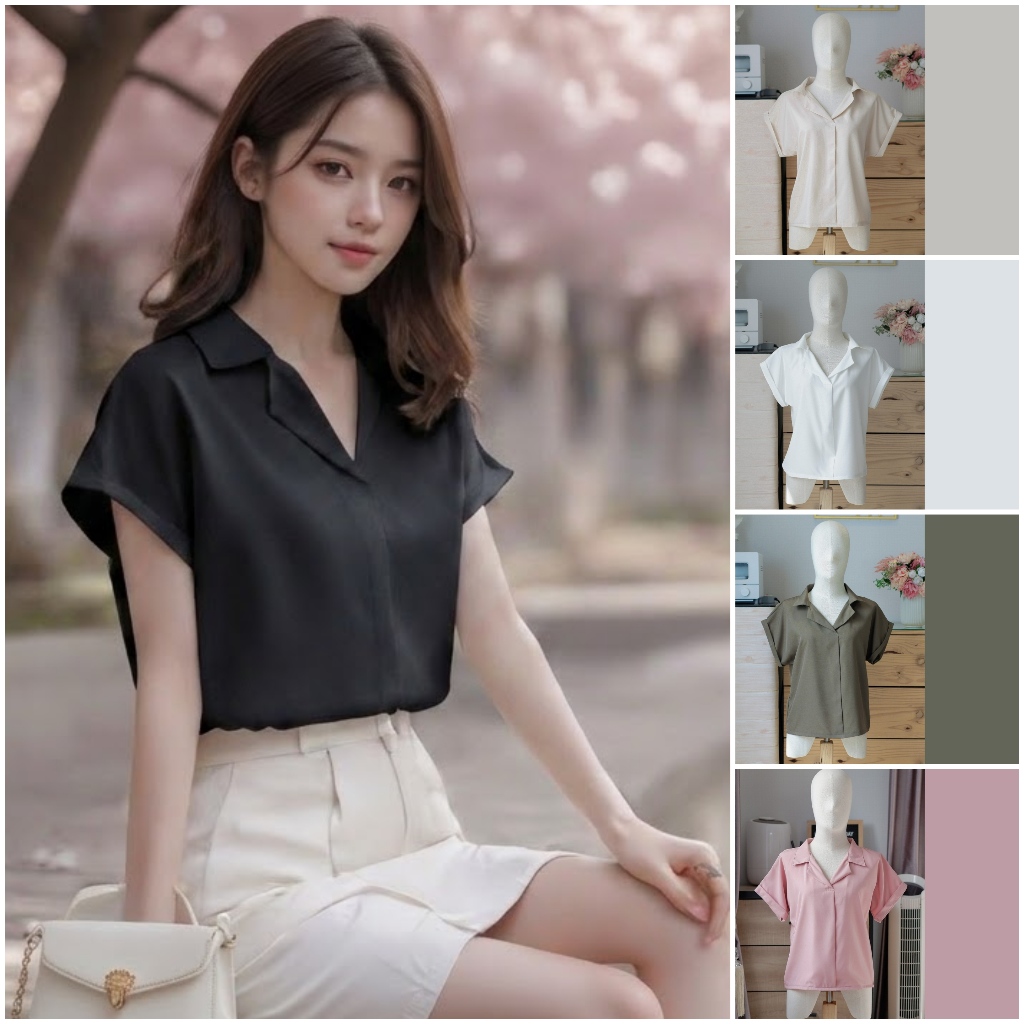 A12 เสื้อเชิ๊ตแขนสั้น คอปก ใส่เที่ยว Easter Egg