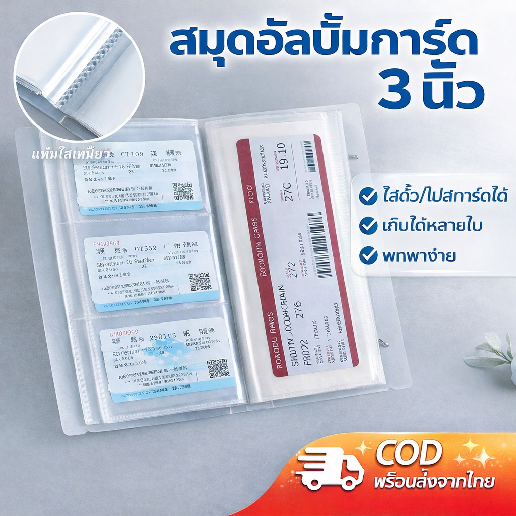✨COD ส่งไวจากไทย✨ สมุดอัลบั้มการ์ด 3 นิ้ว ใส่ตั๋ว/โปสการ์ด หนังสือสะสม Card Album