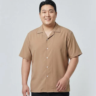 [Plus size 3XL-6XL] S1: เสื้อเชิ้ตเกาหลี แขนสั้น สีพื้น ไซซ์ใหญ่ ชาย/หญิง