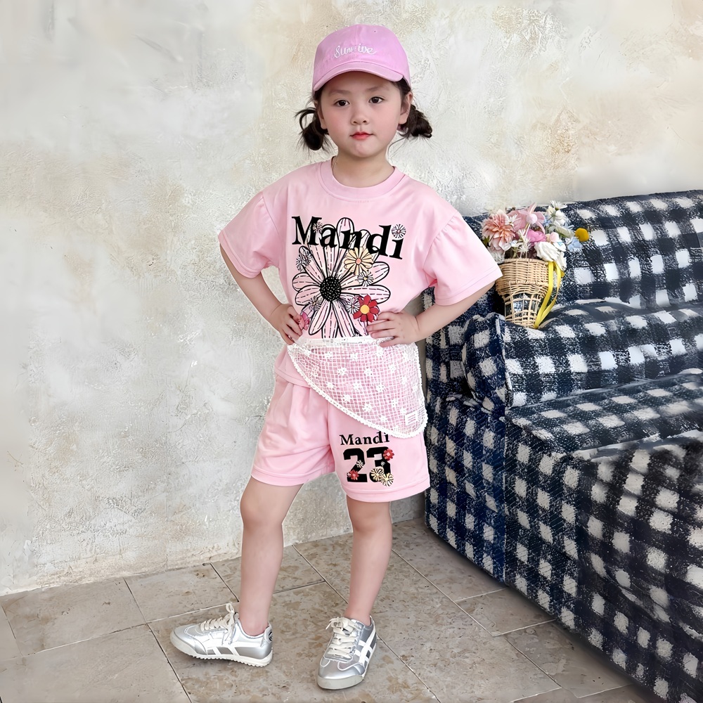PRINCESS KESLI ชุดเซ็ทเด็ก แฟชั่นเด็ก เสื้อแขนสั้นกางเกงขาสั้น ลำลองกีฬา 2ชิ้น สไตล์เกาหลี ฤดูร้อน 2-12 ปี รูปที่ 7