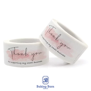 Baking barn (120ดวง/ม้วน) สติ๊กเกอร์ขอบคุณ สติ๊กเกอร์ติดถุงกระดาษ Thank you stickers 2.5x7.5ซม