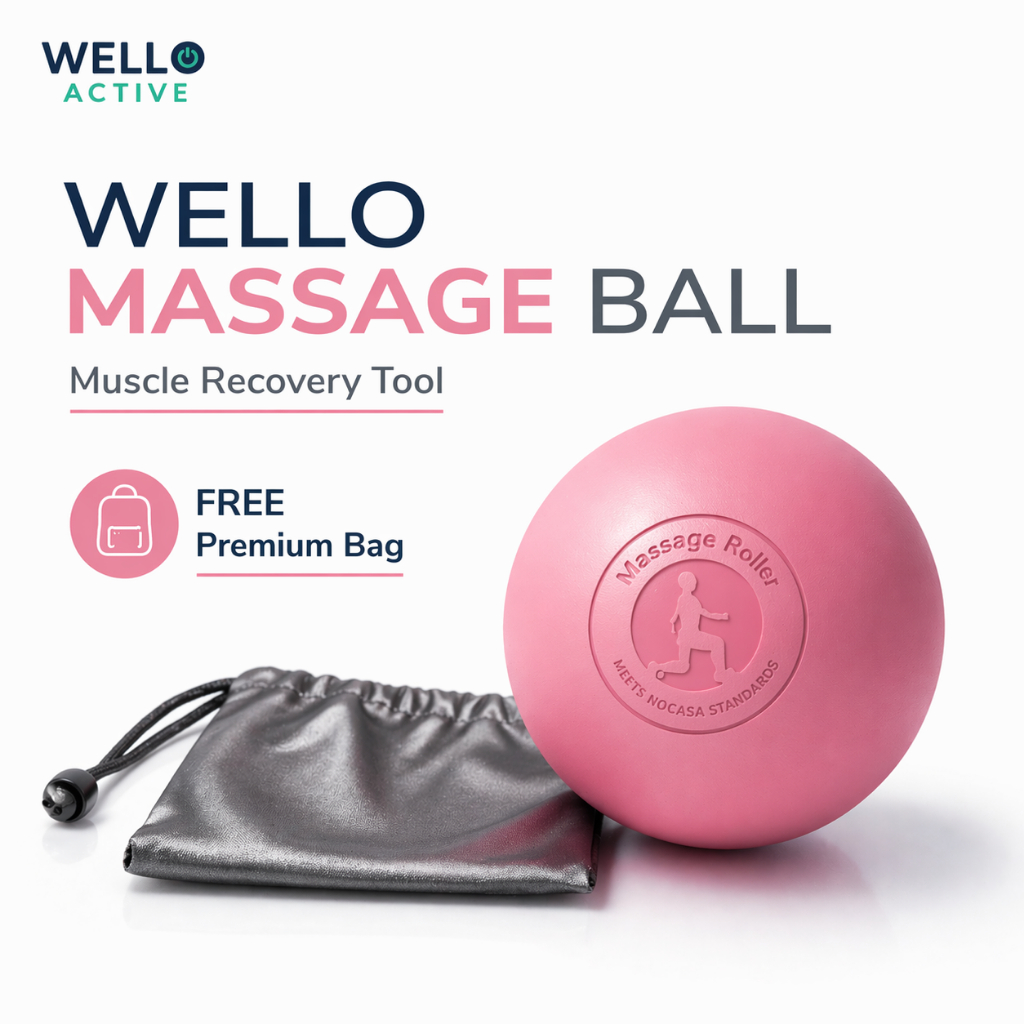 WELLO ลูกบอลนวด Massage Ball ซิลิโคนแท้ คลายกล้ามเนื้อ นวดหลัง คอ บ่า เท้า Office Syndrome พร้อมถุง