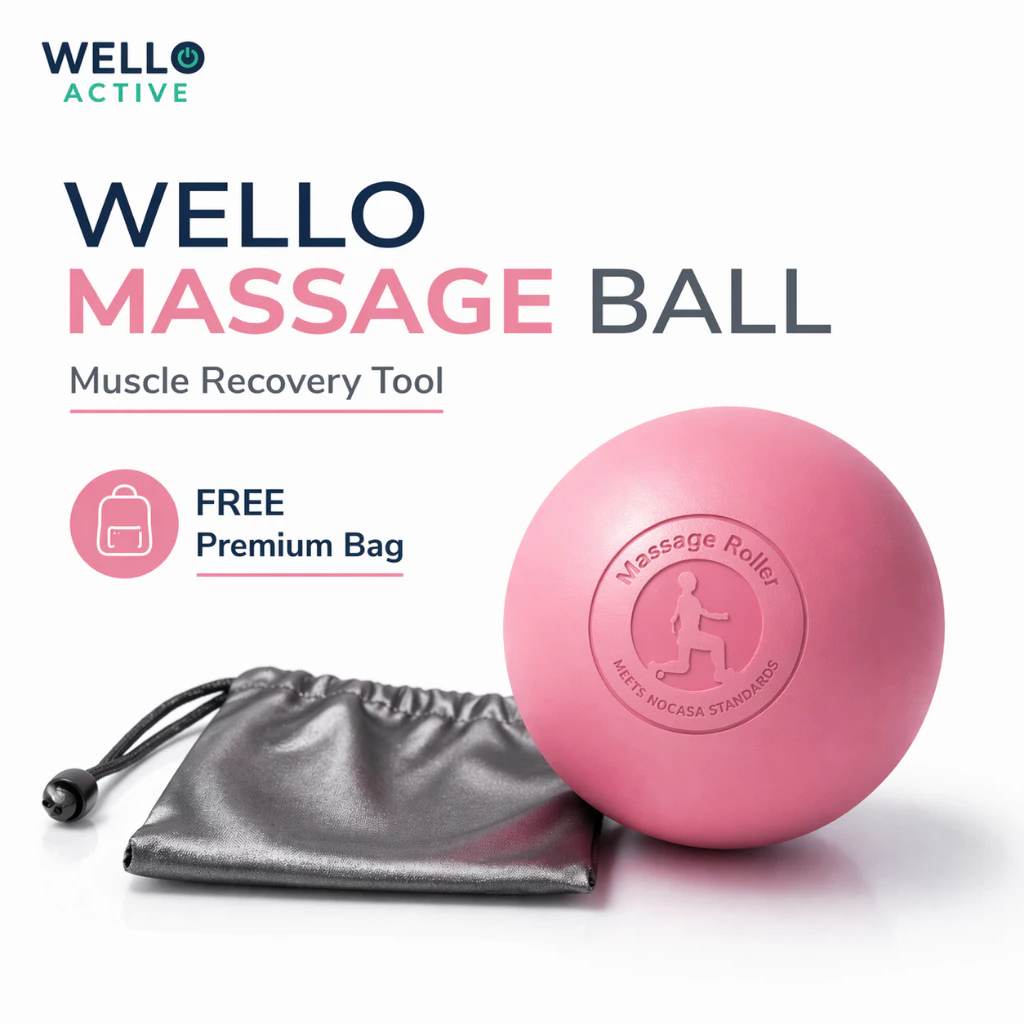 WELLO ลูกบอลนวด Massage Ball ซิลิโคนแท้ คลายกล้ามเนื้อ นวดหลัง คอ บ่า เท้า Office Syndrome พร้อมถุง
