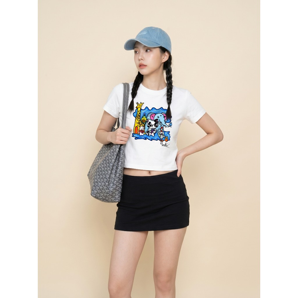 LINEARY  LYKB001  BABY TEE ผ้าคอตตอน 100% เกรดพรีเมี่ยม ไม่ผสมโพลี่เอสเตอร์ไม่หดตัวไม่เสียทรงหลังซัก