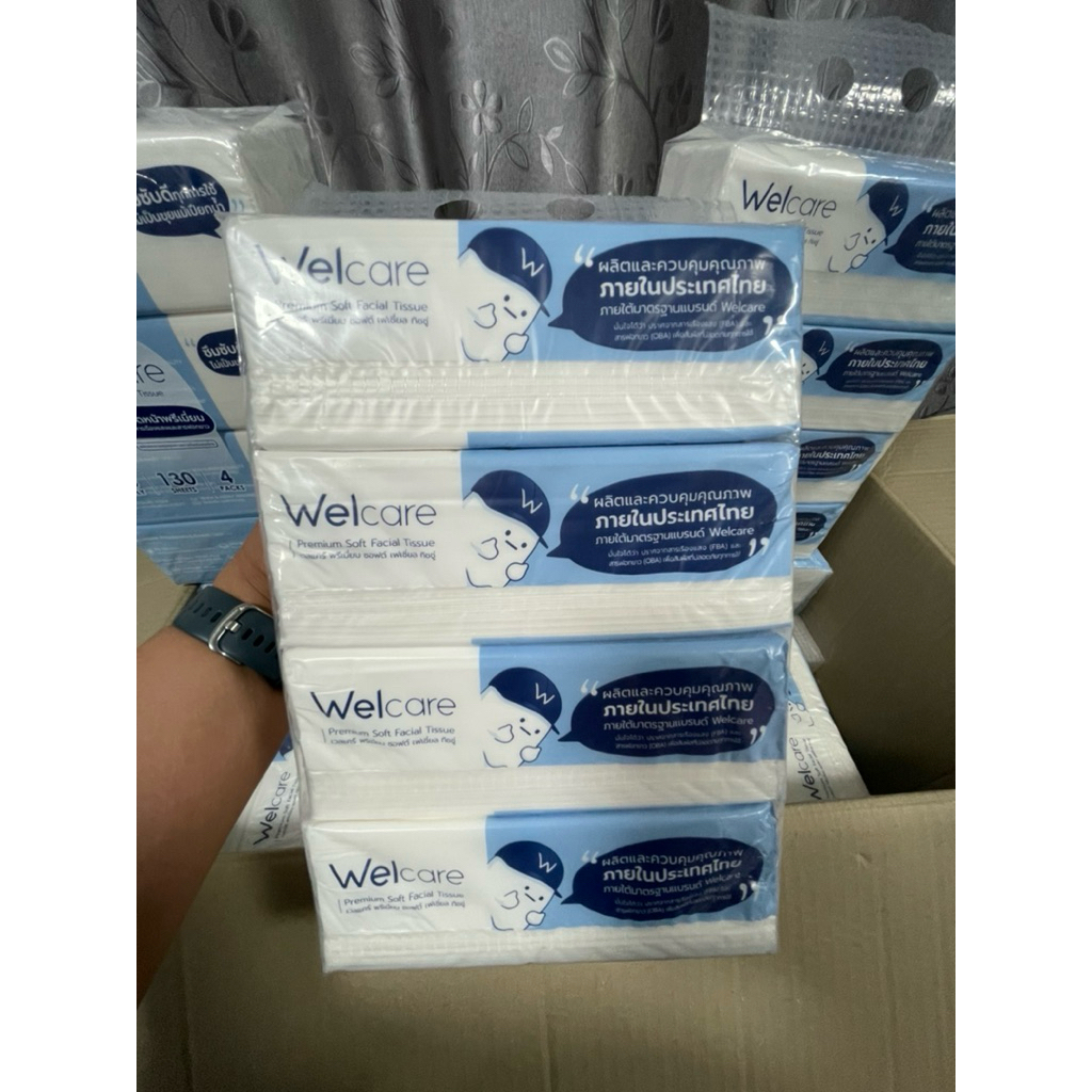 รุ่นใหม่ กระดาษทิชชู่ Welcare 3 ชั้นไม่ขาดง่าย (ของแท้ 100%)