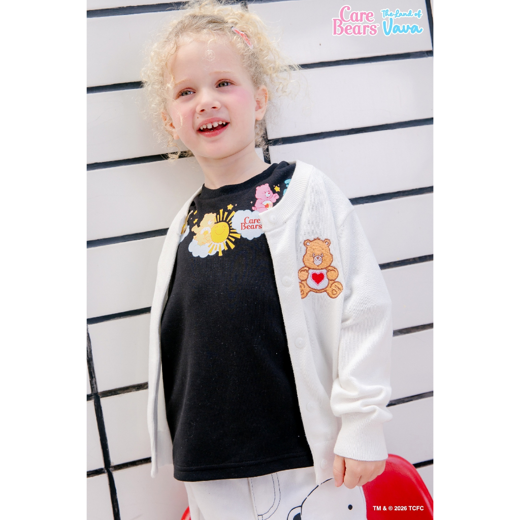 Thelandofvava เสื้อ Cardigan แขนยาวเด็ก LOOK19 - VNXJ2030 WHITE VAVA x Care Bears ลิขสิทธิ์แท้จาก vava
