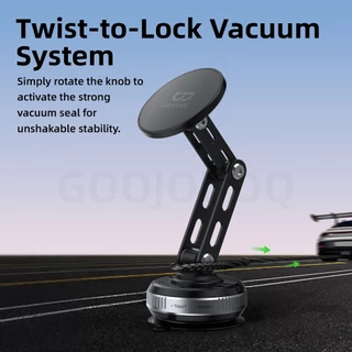 GOOJODOQ ที่วางโทรศัพท์แม่เหล็ก โลหะ Phone Holder แขนพับได้สามแกน การดูดซับสุญญากาศ Phone Grips