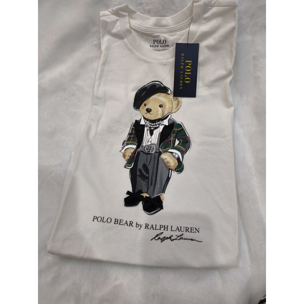 เสื้อยืดเจอร์ซีย์ฝ้าย ผู้หญิง POLO BEAR by RALPH LAUREN แท้ 100% จาก USA🇺🇲