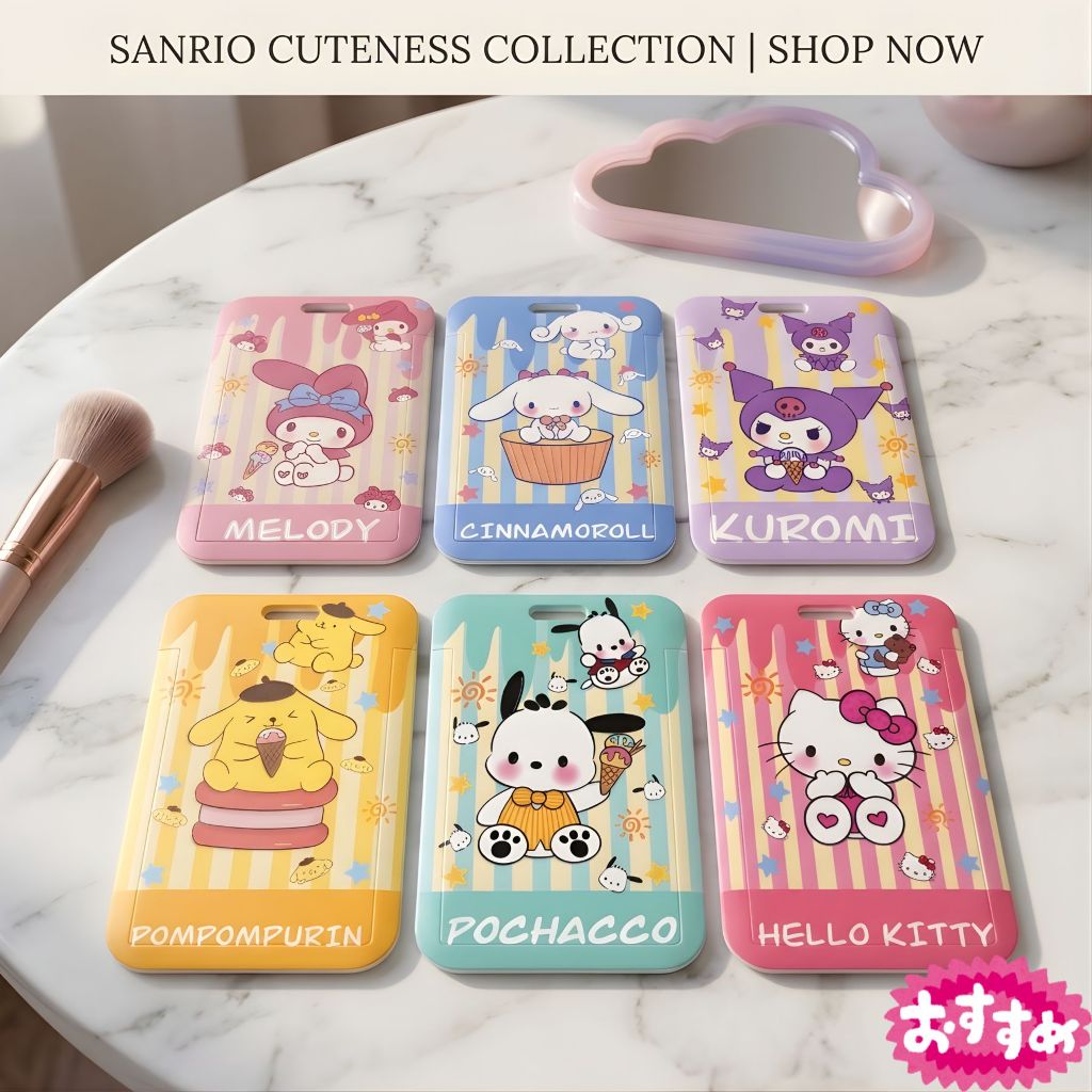 ซองใส่บัตร Sanrio ลายลิขสิทธิ์แท้ (My Melody, Kuromi) ที่ใส่บัตรพนักงาน เคสใส่บัตร MRT/BTS ลายน่ารัก สีพาสเทล พร้อมส่ง