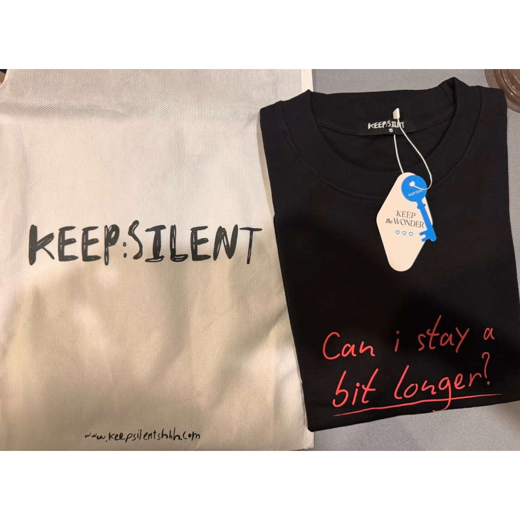 เสื้อยืด Keepsilent ดำ size s (ใส่แค่ 1 ครั้ง) สภาพดี 99% ขายเนื่องจากเล็กไป