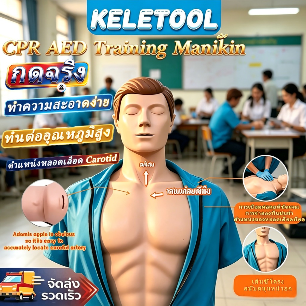 หุ่น cpr ผู้ใหญ่ หุ่น cpr Half-body Medical CPR ผู้ใหญ่มืออาชีพ รุ่น ผู้ใหญ่ ไม่มีไฟแสดงผล หุ่นปั๊มห
