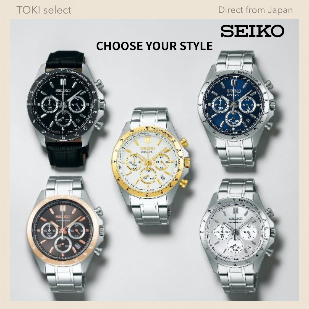 SEIKO Chronograph Watch Men Quartz Stainless Steel Business Casual Analog Wristwatch
