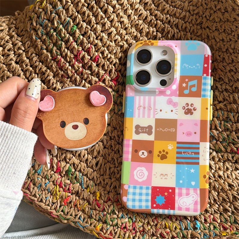 [15PRO,15PM,16PRO,16PM] เคสตารางเคทีหมีน้ำตาล งานแม่เหล็ก (มีเฉพาะเคส) เคสไอโฟน พร้อมส่ง เคสสำหรับ IPHONE CASE