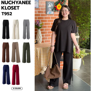 (T952)กางเกงไหมพรมเนื้อนุ่มนิ่มไม่บางไม่หนักใส่สบาย งานป้าย Nuchyanee