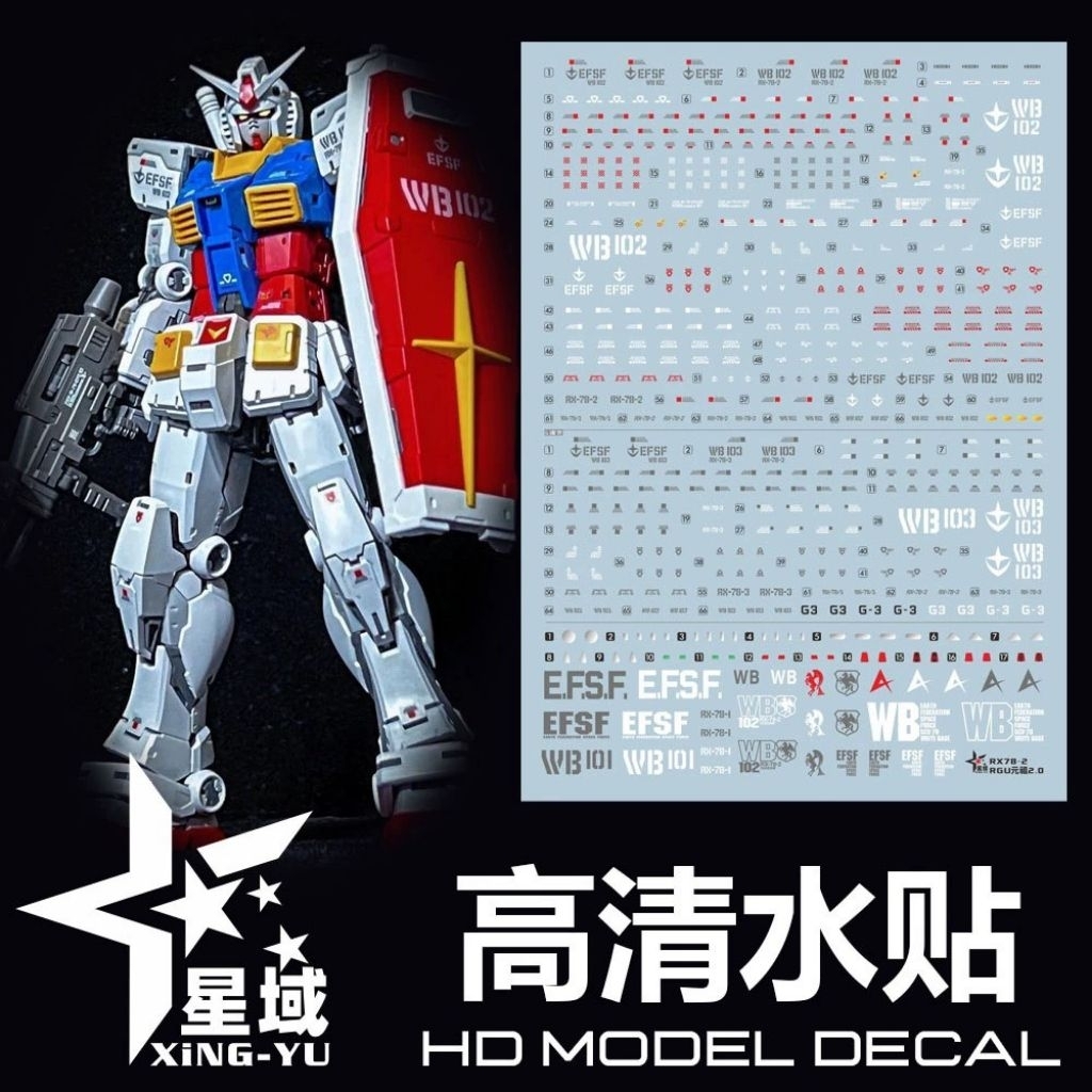 RG RX-78-2 Gundam Ver.2.0 HD Model Decal