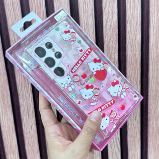 Popphone IP17promax 17pro SamsangS24U S23U S25U เคสใสไลสี kitty รองรับแม่เหล็กชาร์จ for 15 13promax 14pm 15pm 16pm 17