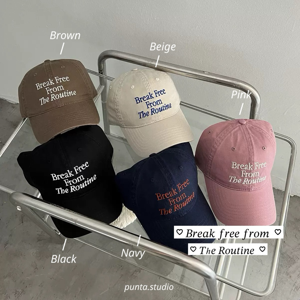 (พร้อมส่ง🛻)หมวกแก๊ป Break free ดีไซน์เรียบ มินิมอล ใส่ง่ายทุกลุค โทนสีพาสเทลละมุน สไตล์เกาหลี