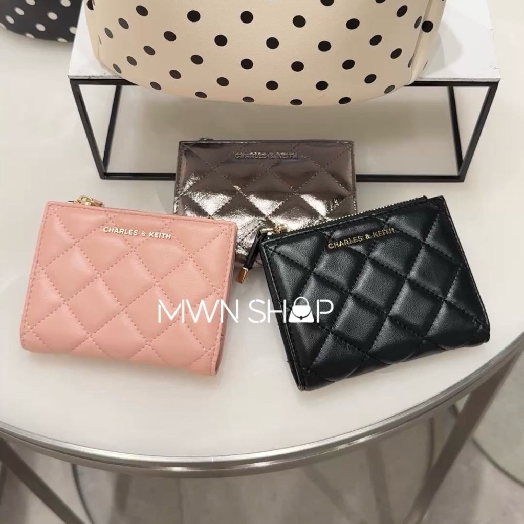 Charles&keith กระเป๋าสตางค์ alva wallet มีโค้ดลด30% ระเป๋าสตางค์ใบสั้น ของแท้จากชอป
