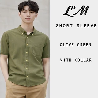 [เหลือ157฿ใส่โค้ดMAYINC30] แขนสั้น 11 สี!! เกาหลีฝุดๆ เสื้อเชิ้ตผู้ชาย คอปก แขนสั้น L'M men's style