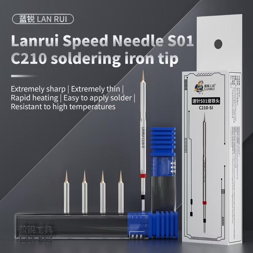 Lanrui C210-S01 ความเร็วเข็ม 0.1 มม.ปลายหัวแร้งลวดบินใช้สําหรับ CPU/หน้าจอความแม่นยําเชื่อม, ซ่อมเมนบอร์ดโทรศัพท์มือถือ