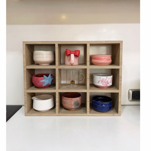 ชั้นวางถ้วยมัทฉะ9ช่อง ชั้นวางchawan ชั้นวางอเนกประสงค์