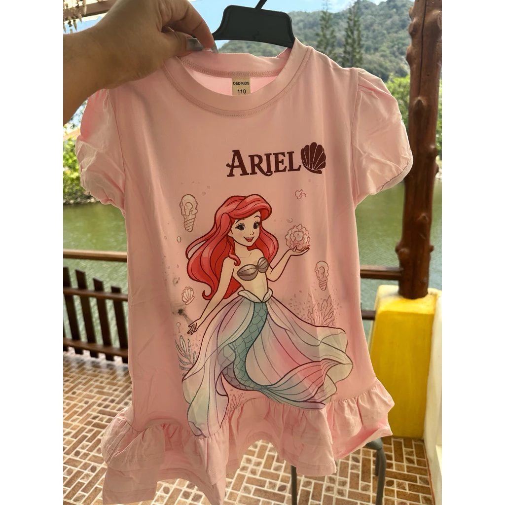 เดรสเด็กผู้หญิงเจ้าหญิง Disney👗ลาย Belle /Anna/ Elsa / Ariel