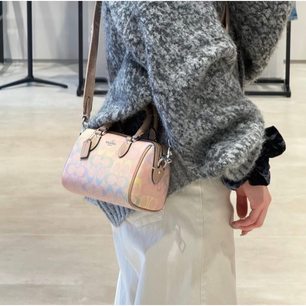 Coach Mini Rowan Crossbody Bag In Rainbow Signature