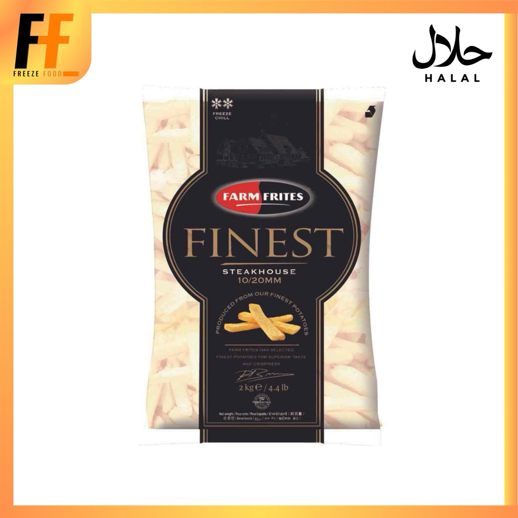 ไฟน์เนส สเต็กเฮาส์ เฟรนช์ฟรายส์แช่แข็ง ขนาด 10/20 มม. ตราฟาร์มฟริตซ์ 2 กิโลกรัม