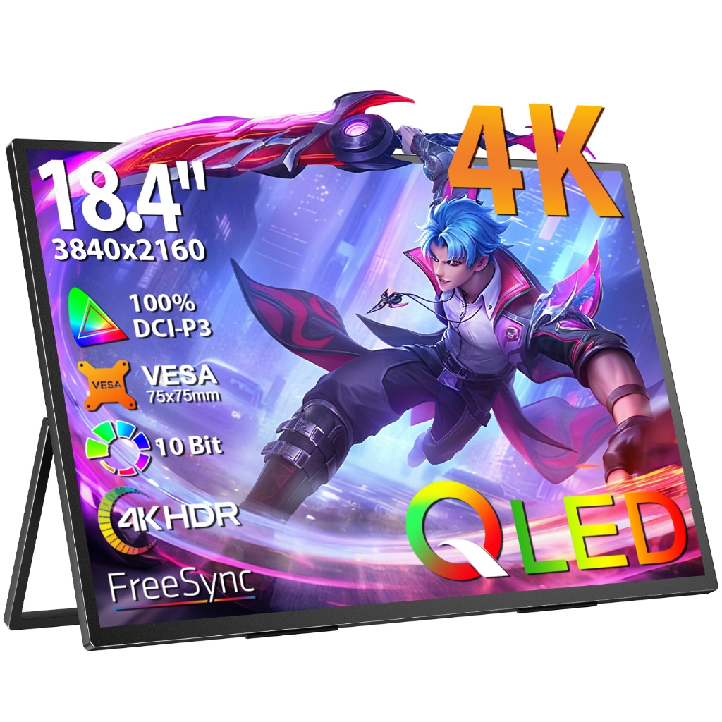 UPERFECT 4K Computer Monitor จอพกพา ขยายจอแล็ปท็อป18.4"inch 3840 * 2160 UHD 100% DCI-P3 | 1MS FreeSy