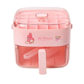 Sanrio ของแท้ถาดน้ําแข็งถังครัวเรือนแม่พิมพ์ทําน้ําแข็งเครื่องมือที่มีประโยชน์ความจุขนาดใหญ่กล่องน้ําแข็งแบบกดถังน้ําแข็