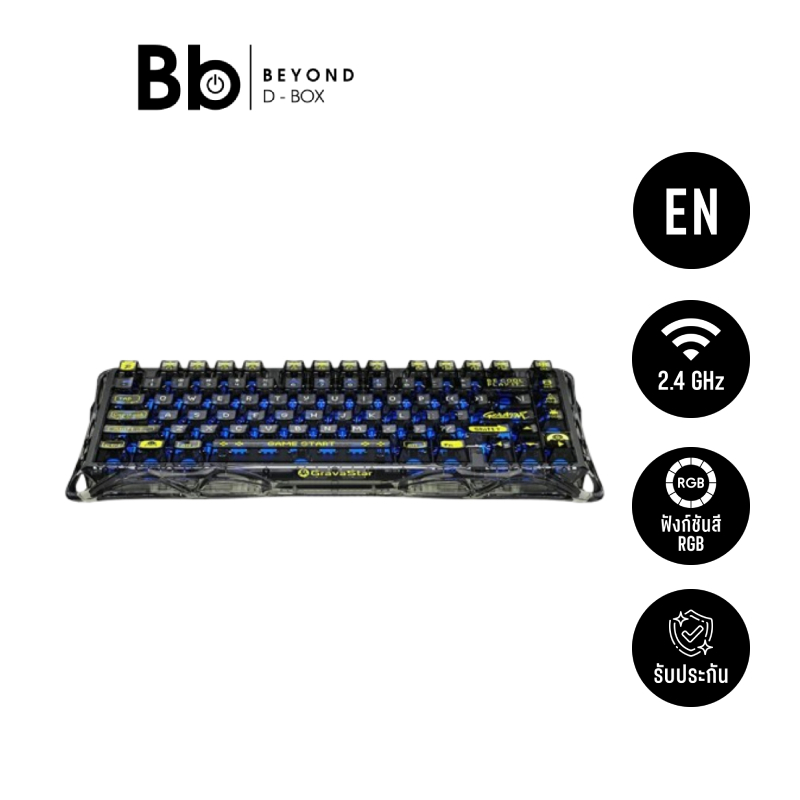 คีย์บอร์ดเกมมิ่ง GravaStar Wireless Mercury K1 Lite Black by BB Beyond D-Box