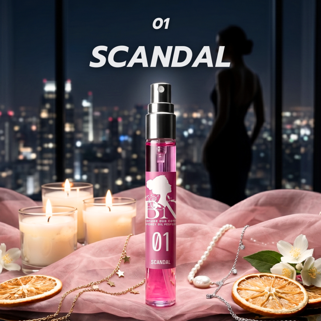 น้ำหอมกลิ่น BN [ 01สแกนเดล ] หอมหวานน่าตื่นเต้น มีเสน่ห์ หอมกลิ่นติดทนนาน 11ml.