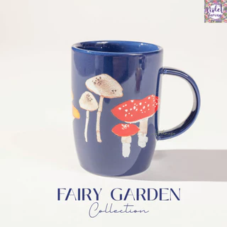 Violet Flamingo Fairy Garden Collection – จานเซรามิคลายเห็ด ผีเสื้อ และดอกไม้สไตล์คอทเทจคอร์ (Cottagecore)