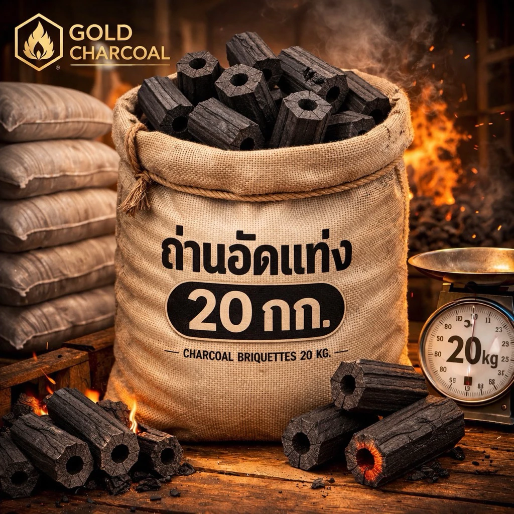 ถ่านอัดแท่ง ขนาด 5 CM กระสอบละ 20 กก.