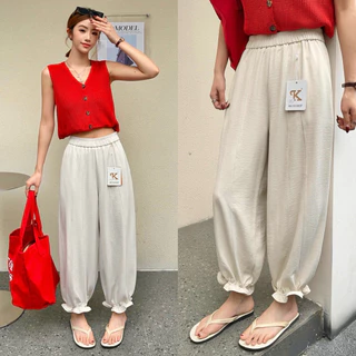 Reallyshops #216(K) กางเกงจินนี่ แต่งปลายขา เอวยางยืด ผู้หญิง