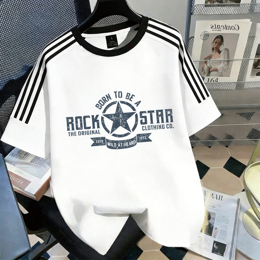 Q-4100  เสื้อยืดแฟชั่นใหม่  เหมาะสำหรับวัยรุ่น มีให้เลือก3สี ดำ-แดง-ขาว ใส่น่ารักใส่ได้ทั้งหญิงและชา