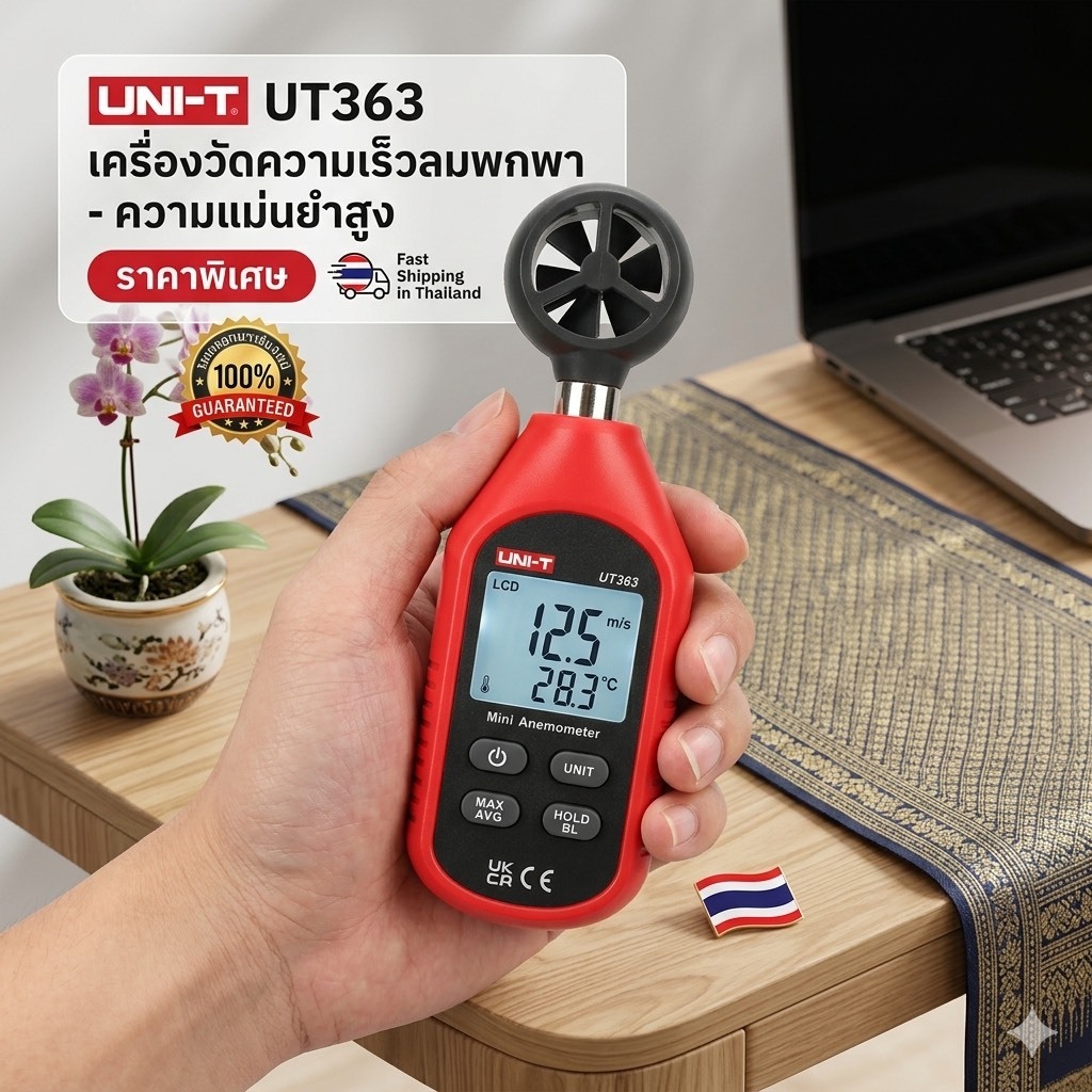 UNI-T UT363/ UT363BT เครื่องวัดความเร็วลม วัดอุณหภูมิ วัดลม วัดลมแรง
