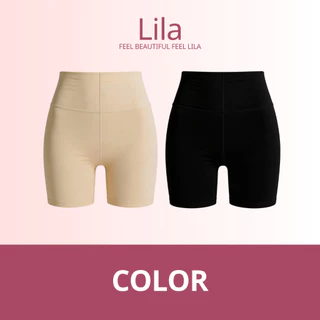 Lila กางเกงกันโป๊ผู้หญิง กางเกงซับในขาสั้น ผ้าไหมน้ำแข็ง กางเกงซับในเอวสูง ไม่เห็นขอบชัด ไม่อึดอัด เก็บพุงเบาๆ ใส่กับเดร