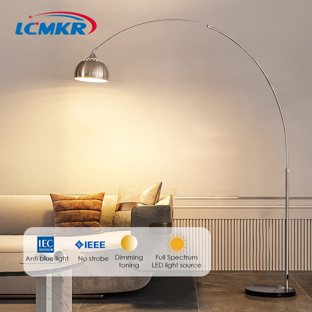โคมไฟตั้งพื้น floor lamp โลหะ 3สี โคมไฟข้างโซฟา ข้างเตียง การอ่านการเขียน การปกป้องดวงตา ห้องนั่งเล่น ห้องนอน โคมไฟพื้น