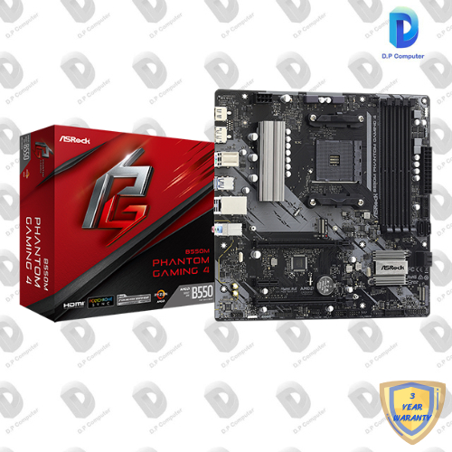 MAINBOARD (AM4) ASROCK B550M PHANTOM GAMING4 สินค้าใหม่ รับประกัน 3 ปี