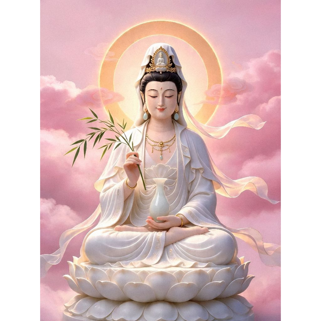 รูปโปสเตอร์ กวนอิม ขนาด A3 ความหนา 200 แกรม ภาพมงคล เสริมฮวงจุ้ย ตบแต่งบ้าน (29.7*42 cm)