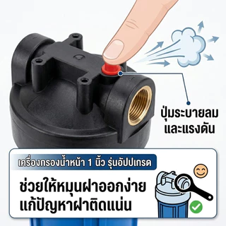 กระบอกกรองน้ำ ขนาด 10 นิ้ว 4 หุน 6 หุน สีน้ำเงิน แถมฟรี ไส้กรอง PP พร้อมอุปกรณ์ กรองน้ำใช้ 1 ขั้นตอน