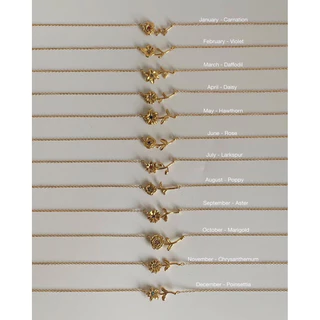 สร้อยสเตนเลสสตีล สร้อยประจำเดือนเกิด HER OBJECTIVE_HER BIRTH FLOWER NECKLACE