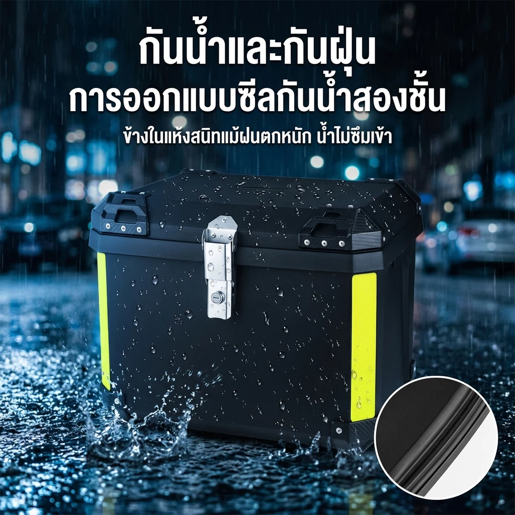 กล่องท้ายมอเตอร์ไซค์ 45L/48L/52L ลิตร กล่องหลัง กล่อง xmax กล่องท้าย กล่องติดรถ กล่องท้ายรถ กล่องท้าย thumbnail 4