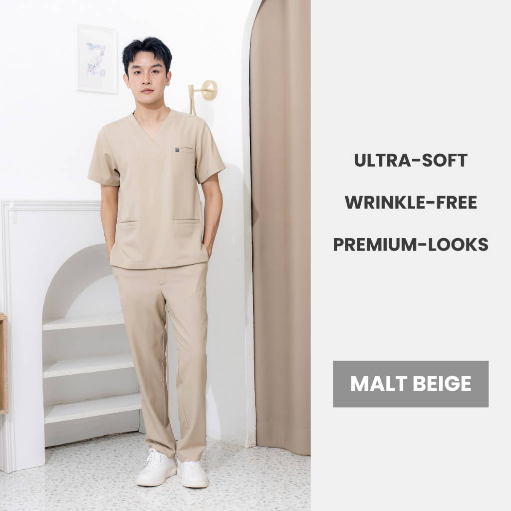 semi ชุดสครับผู้ชาย สีน้ำตาล - ทรงเนี๊ยบ ผ้าเนื้อนุ่ม Premium